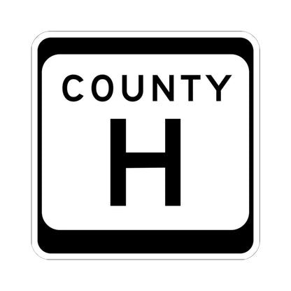 WIS County H (Wisconsin) (Road Sign) STICKER Vinyl Kiss-Cut Decal 6 Inch White - The Sticker Space