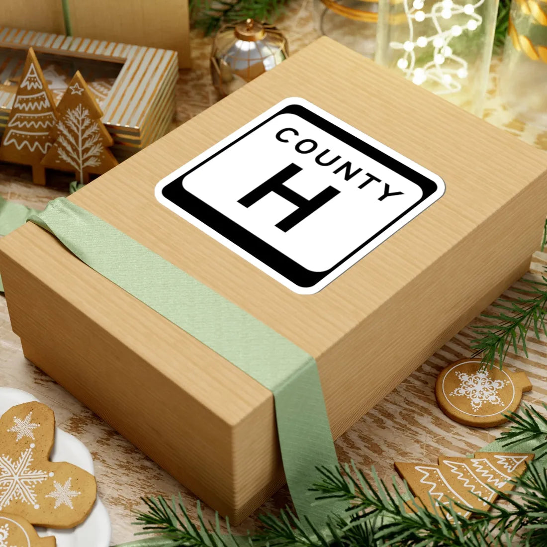 WIS County H (Wisconsin) (Road Sign) STICKER Vinyl Kiss-Cut Decal - The Sticker Space