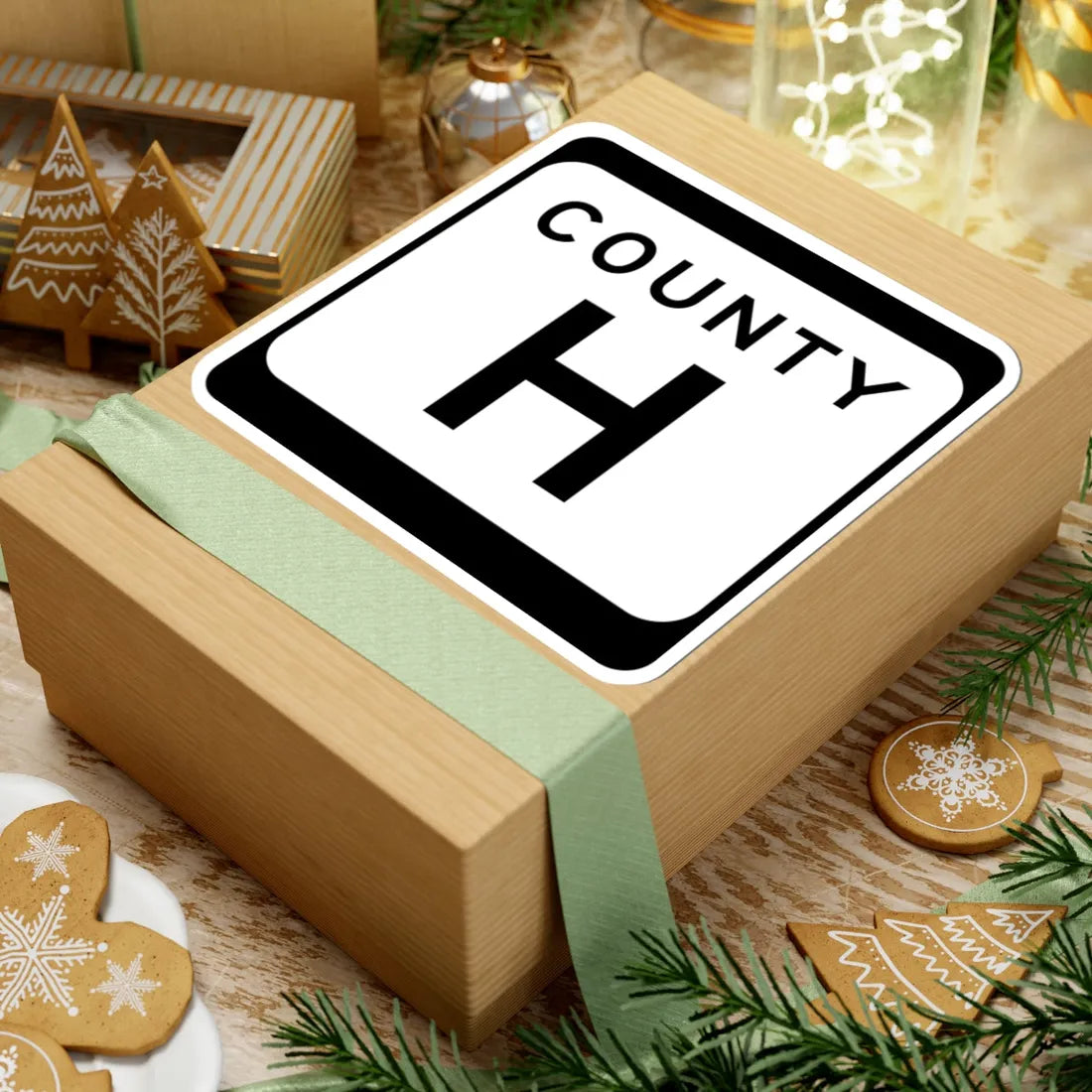 WIS County H (Wisconsin) (Road Sign) STICKER Vinyl Kiss-Cut Decal - The Sticker Space