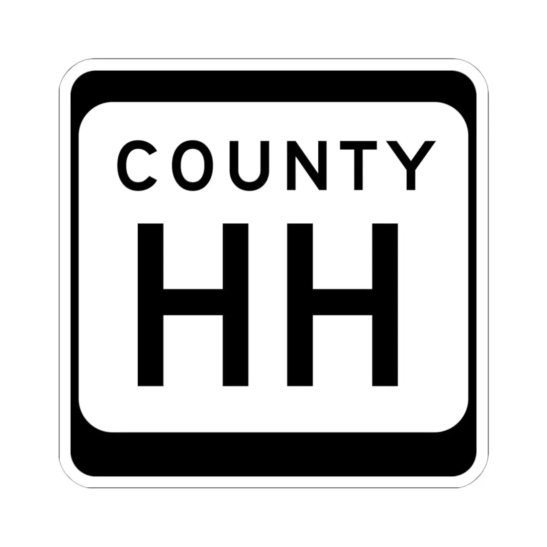 WIS County HH (Wisconsin) (Road Sign) STICKER Vinyl Kiss-Cut Decal 6 Inch White - The Sticker Space