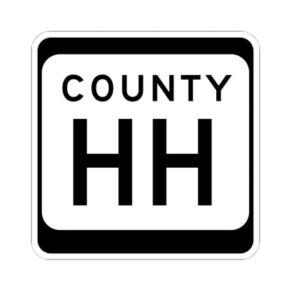 WIS County HH (Wisconsin) (Road Sign) STICKER Vinyl Kiss-Cut Decal 6 Inch White - The Sticker Space