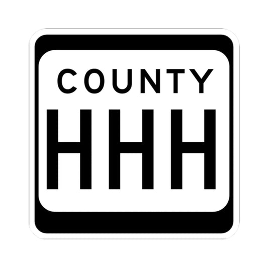 WIS County HHH (Wisconsin) (Road Sign) STICKER Vinyl Kiss-Cut Decal 2 Inch White - The Sticker Space