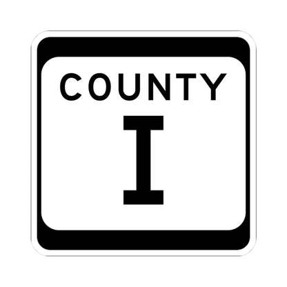 WIS County I (Wisconsin) (Road Sign) STICKER Vinyl Kiss-Cut Decal 3 Inch White - The Sticker Space