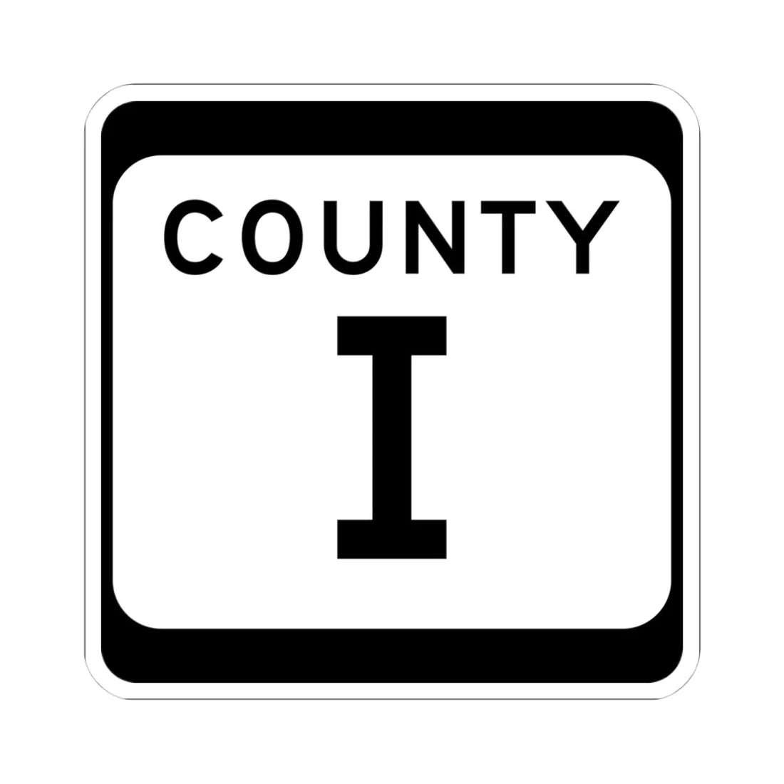 WIS County I (Wisconsin) (Road Sign) STICKER Vinyl Kiss-Cut Decal 4 Inch White - The Sticker Space