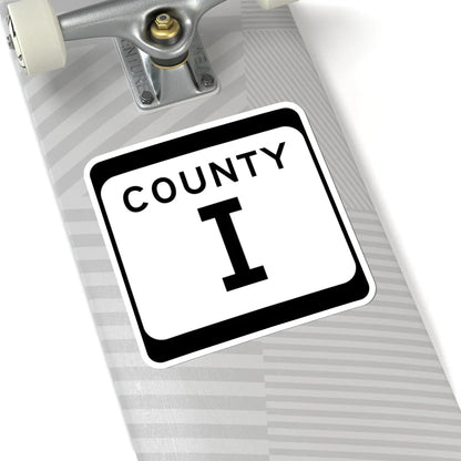WIS County I (Wisconsin) (Road Sign) STICKER Vinyl Kiss-Cut Decal - The Sticker Space