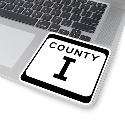 WIS County I (Wisconsin) (Road Sign) STICKER Vinyl Kiss-Cut Decal - The Sticker Space