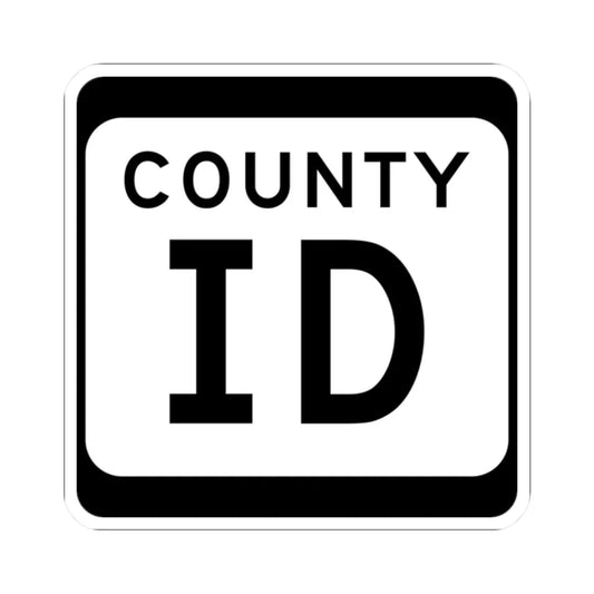 WIS County ID (Wisconsin) (Road Sign) STICKER Vinyl Kiss-Cut Decal 2 Inch White - The Sticker Space