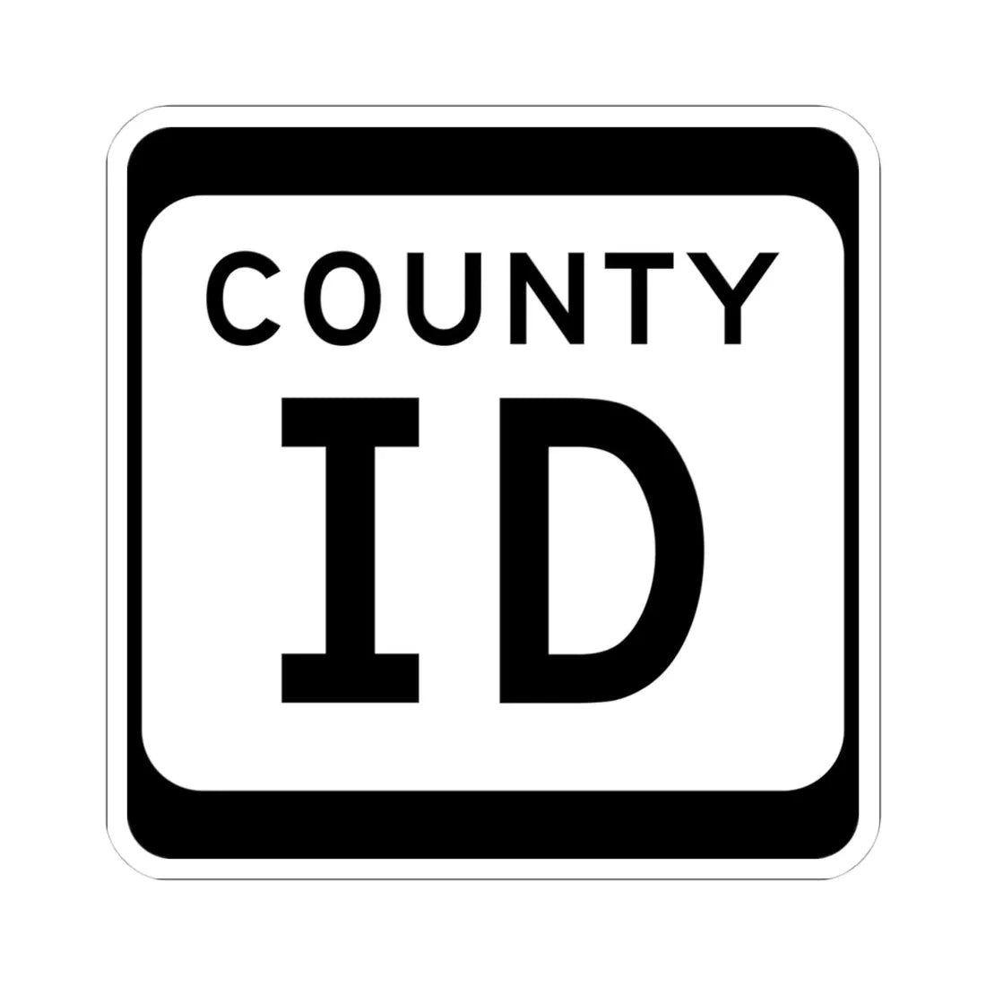 WIS County ID (Wisconsin) (Road Sign) STICKER Vinyl Kiss-Cut Decal 4 Inch White - The Sticker Space