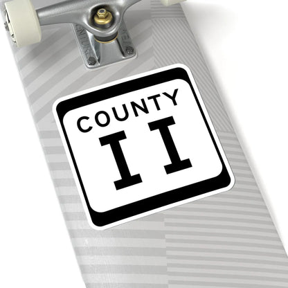 WIS County II (Wisconsin) (Road Sign) STICKER Vinyl Kiss-Cut Decal - The Sticker Space