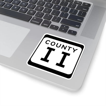 WIS County II (Wisconsin) (Road Sign) STICKER Vinyl Kiss-Cut Decal - The Sticker Space