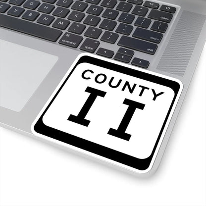 WIS County II (Wisconsin) (Road Sign) STICKER Vinyl Kiss-Cut Decal - The Sticker Space