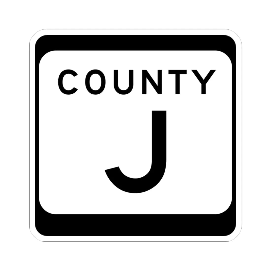 WIS County J (Wisconsin) (Road Sign) STICKER Vinyl Kiss-Cut Decal 3 Inch White - The Sticker Space