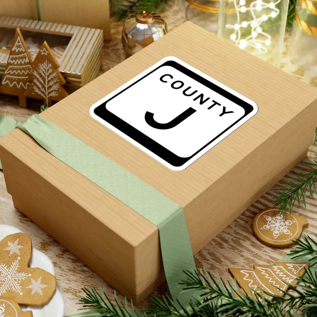 WIS County J (Wisconsin) (Road Sign) STICKER Vinyl Kiss-Cut Decal - The Sticker Space