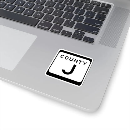 WIS County J (Wisconsin) (Road Sign) STICKER Vinyl Kiss-Cut Decal - The Sticker Space
