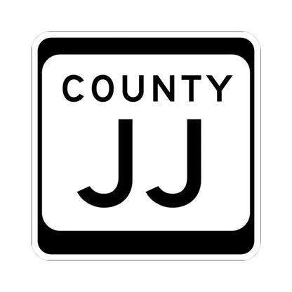 WIS County JJ (Wisconsin) (Road Sign) STICKER Vinyl Kiss-Cut Decal 3 Inch White - The Sticker Space