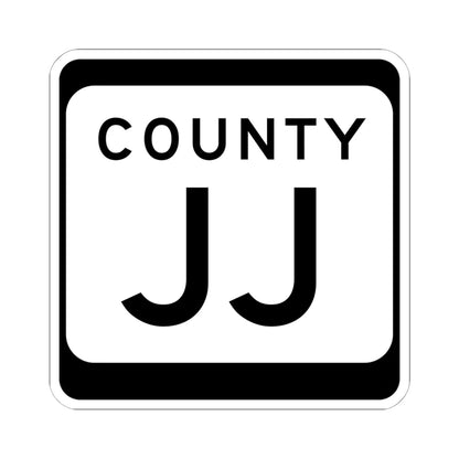WIS County JJ (Wisconsin) (Road Sign) STICKER Vinyl Kiss-Cut Decal 6 Inch White - The Sticker Space