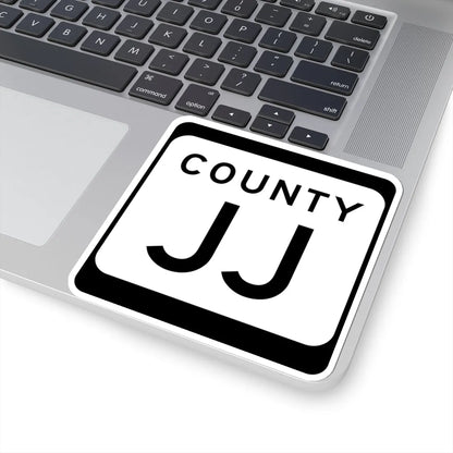 WIS County JJ (Wisconsin) (Road Sign) STICKER Vinyl Kiss-Cut Decal - The Sticker Space