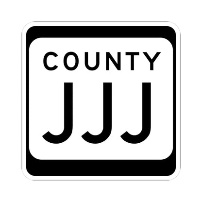WIS County JJJ (Wisconsin) (Road Sign) STICKER Vinyl Kiss-Cut Decal 3 Inch White - The Sticker Space