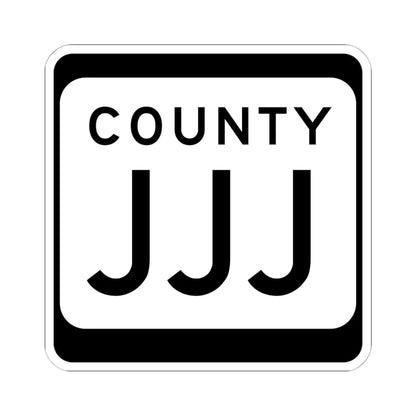 WIS County JJJ (Wisconsin) (Road Sign) STICKER Vinyl Kiss-Cut Decal 6 Inch White - The Sticker Space