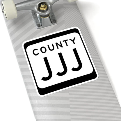 WIS County JJJ (Wisconsin) (Road Sign) STICKER Vinyl Kiss-Cut Decal - The Sticker Space