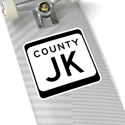WIS County JK (Wisconsin) (Road Sign) STICKER Vinyl Kiss-Cut Decal - The Sticker Space