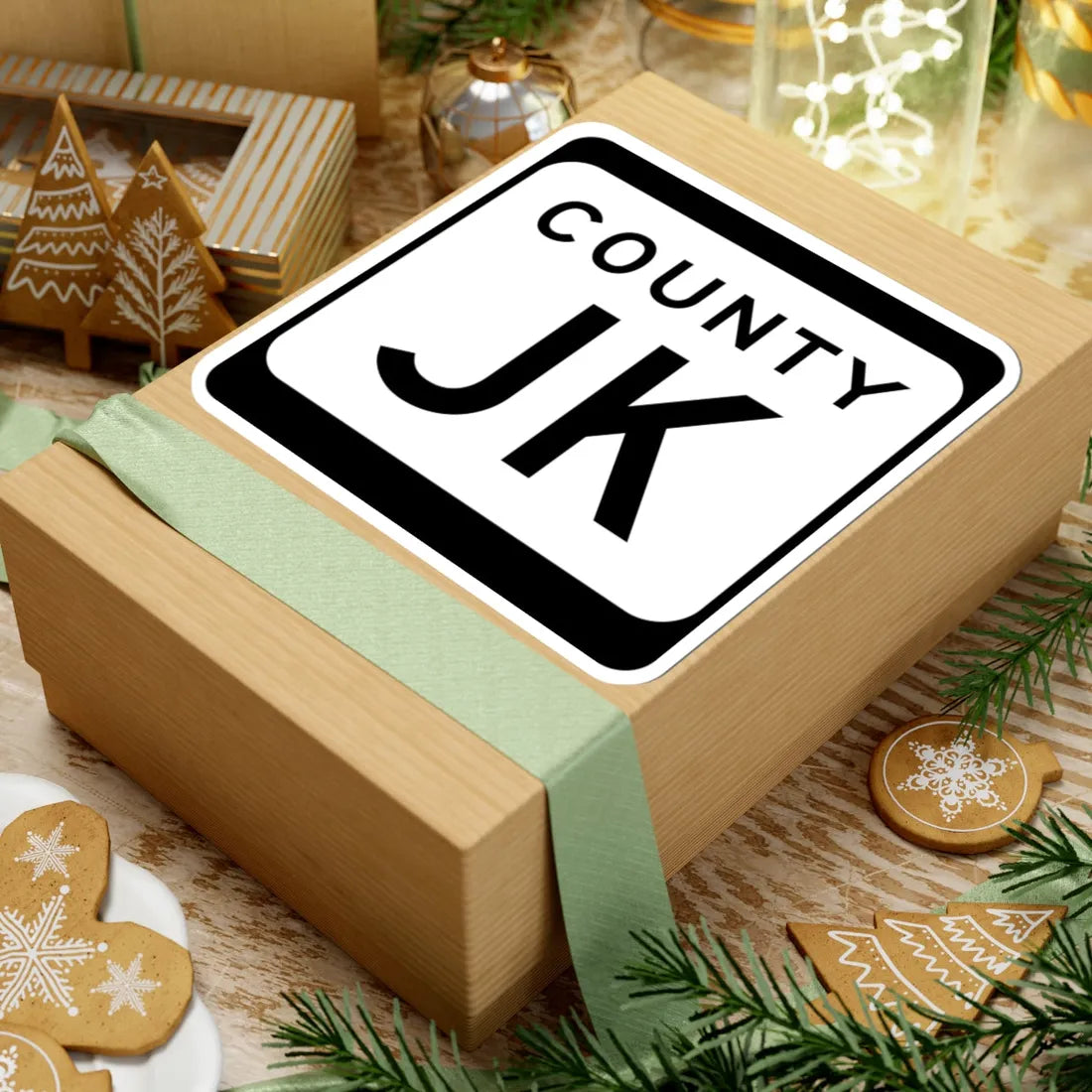 WIS County JK (Wisconsin) (Road Sign) STICKER Vinyl Kiss-Cut Decal - The Sticker Space