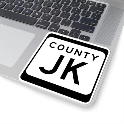 WIS County JK (Wisconsin) (Road Sign) STICKER Vinyl Kiss-Cut Decal - The Sticker Space