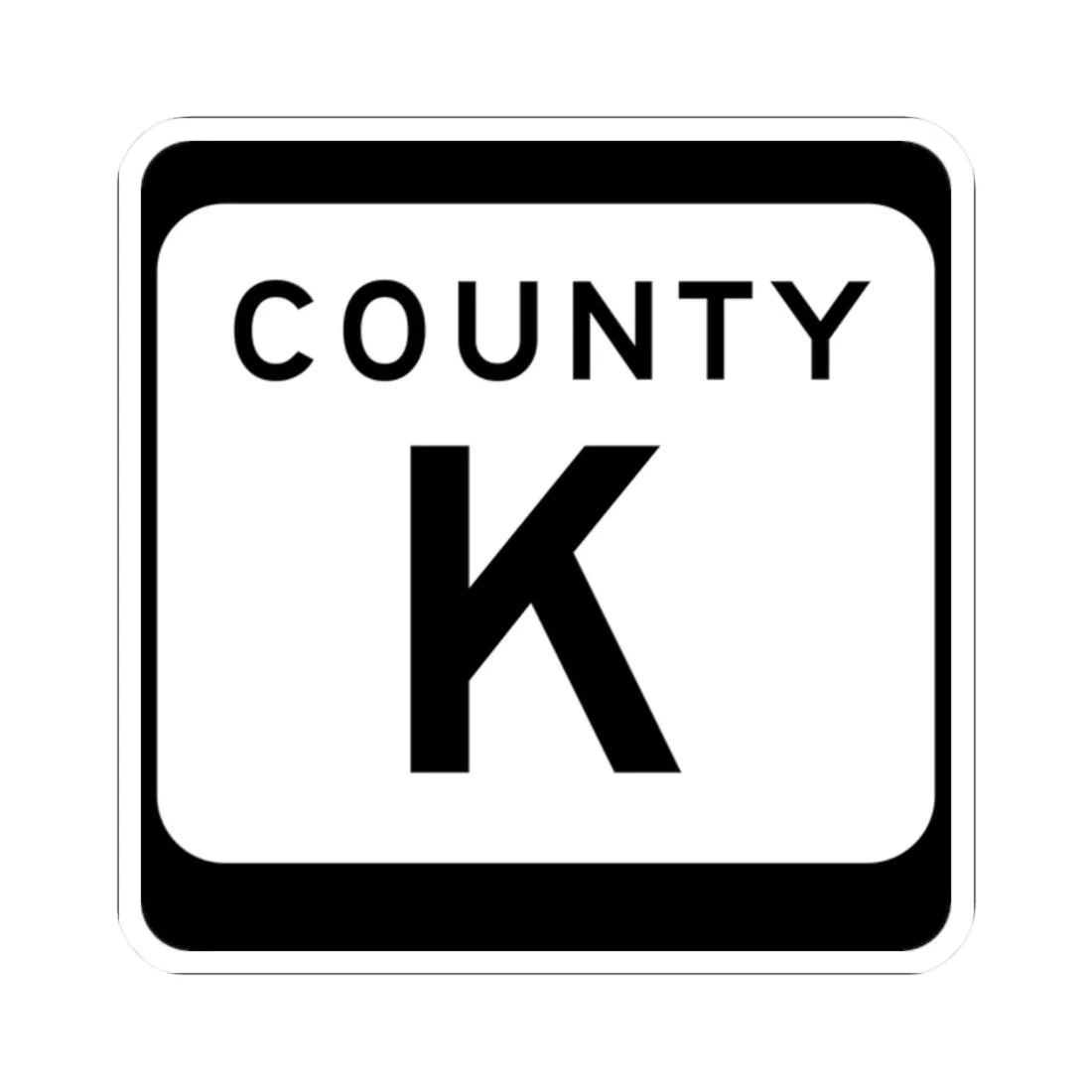 WIS County K (Wisconsin) (Road Sign) STICKER Vinyl Kiss-Cut Decal 2 Inch White - The Sticker Space