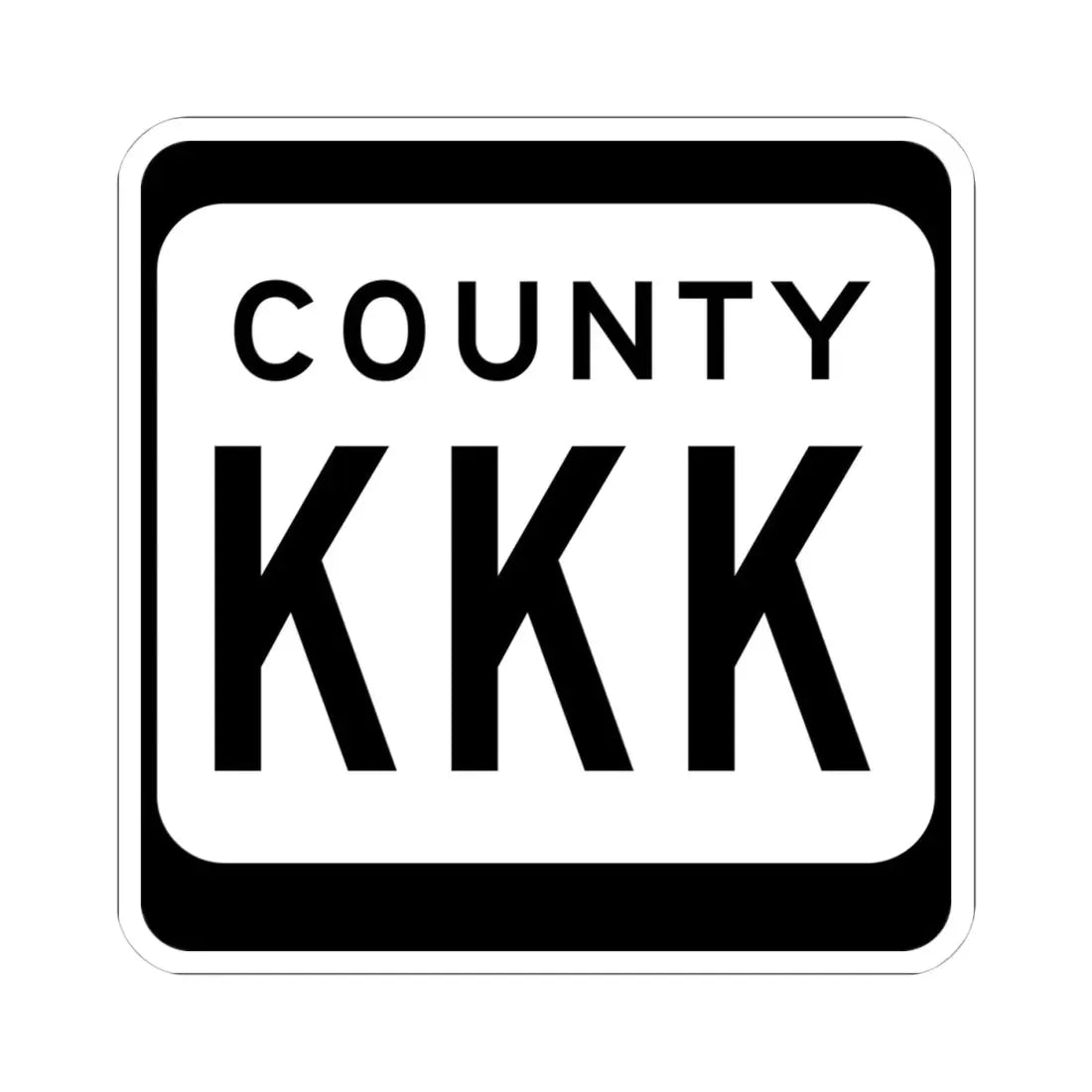 WIS County KKK (Wisconsin) (Road Sign) STICKER Vinyl Kiss-Cut Decal 4 Inch White - The Sticker Space