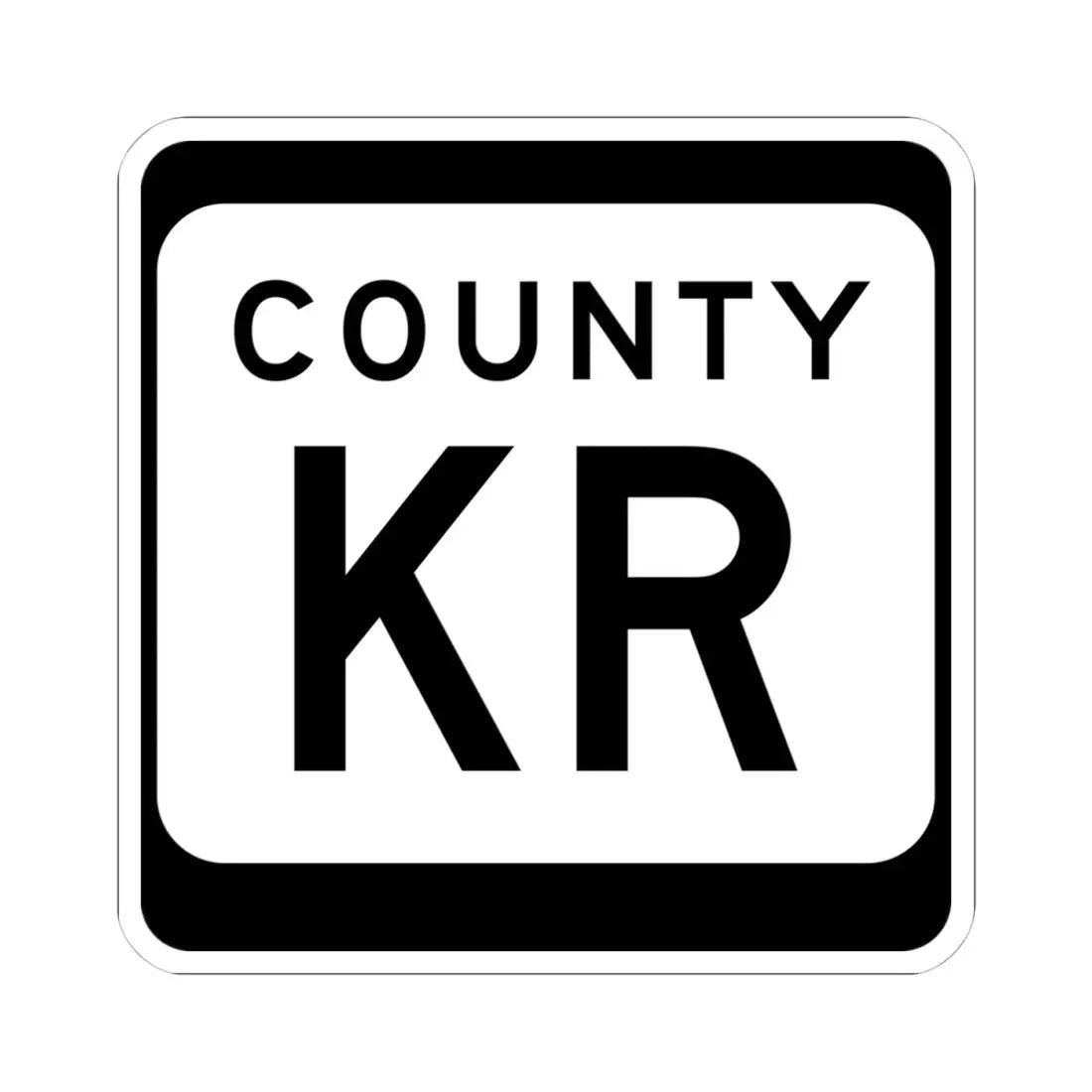 WIS County KR (Wisconsin) (Road Sign) STICKER Vinyl Kiss-Cut Decal 4 Inch White - The Sticker Space