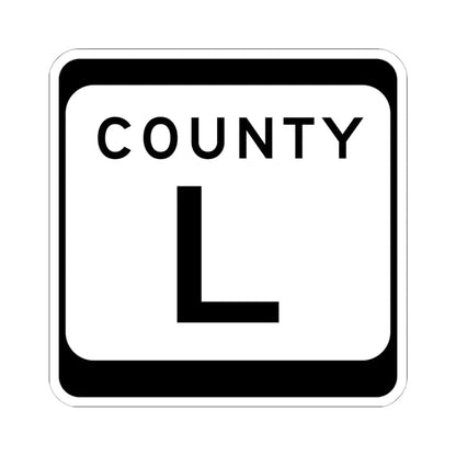 WIS County L (Wisconsin) (Road Sign) STICKER Vinyl Kiss-Cut Decal 6 Inch White - The Sticker Space