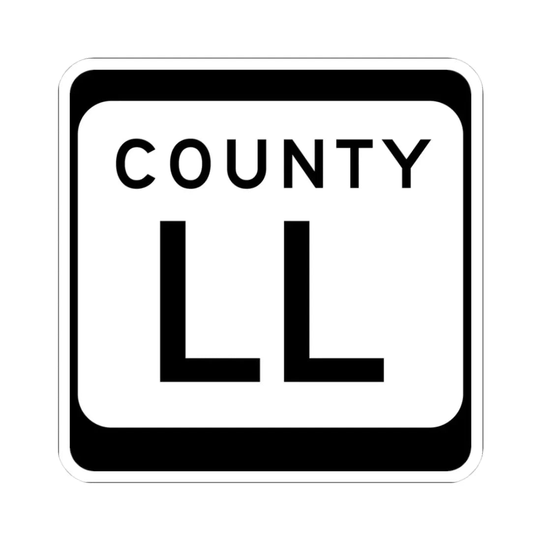 WIS County LL (Wisconsin) (Road Sign) STICKER Vinyl Kiss-Cut Decal 3 Inch White - The Sticker Space