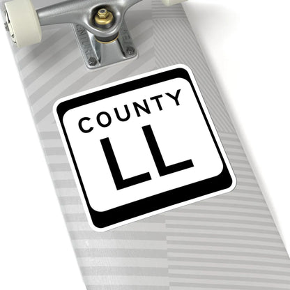 WIS County LL (Wisconsin) (Road Sign) STICKER Vinyl Kiss-Cut Decal - The Sticker Space