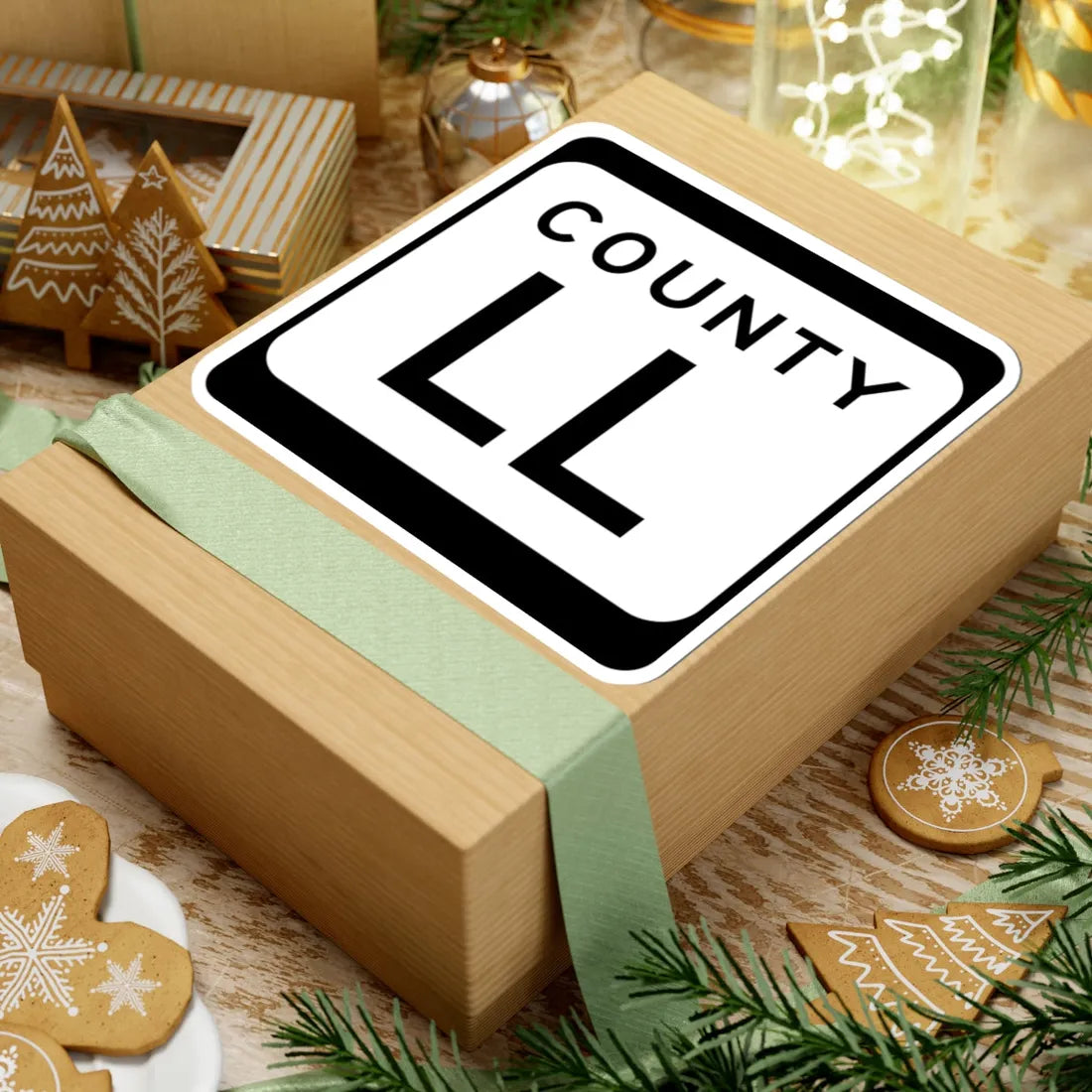 WIS County LL (Wisconsin) (Road Sign) STICKER Vinyl Kiss-Cut Decal - The Sticker Space