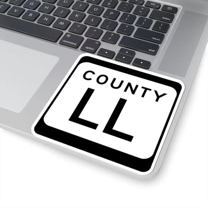 WIS County LL (Wisconsin) (Road Sign) STICKER Vinyl Kiss-Cut Decal - The Sticker Space