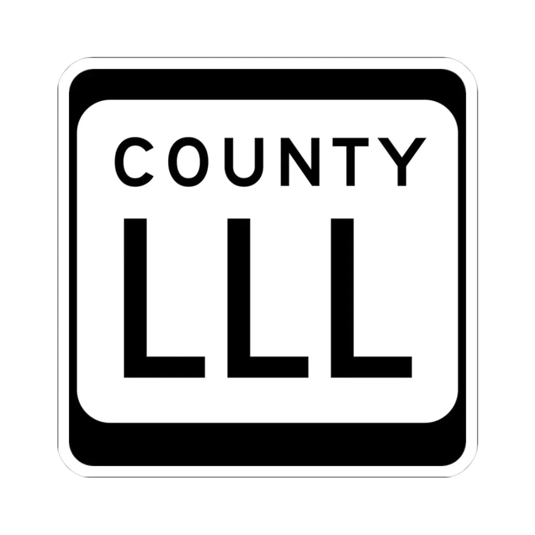 WIS County LLL (Wisconsin) (Road Sign) STICKER Vinyl Kiss-Cut Decal 3 Inch White - The Sticker Space