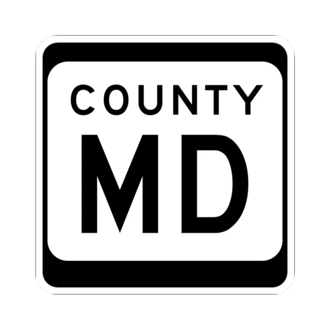 WIS County MD (Wisconsin) (Road Sign) STICKER Vinyl Kiss-Cut Decal 2 Inch White - The Sticker Space
