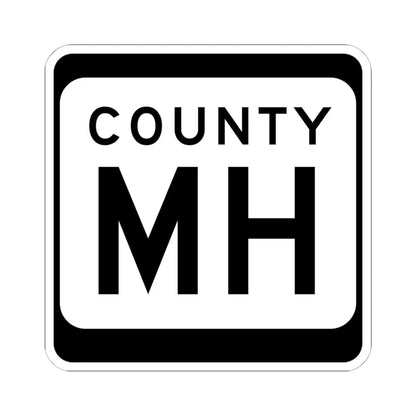WIS County MH (Wisconsin) (Road Sign) STICKER Vinyl Kiss-Cut Decal 6 Inch White - The Sticker Space