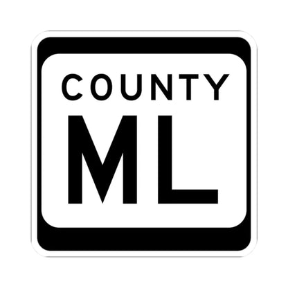 WIS County ML (Wisconsin) (Road Sign) STICKER Vinyl Kiss-Cut Decal 2 Inch White - The Sticker Space