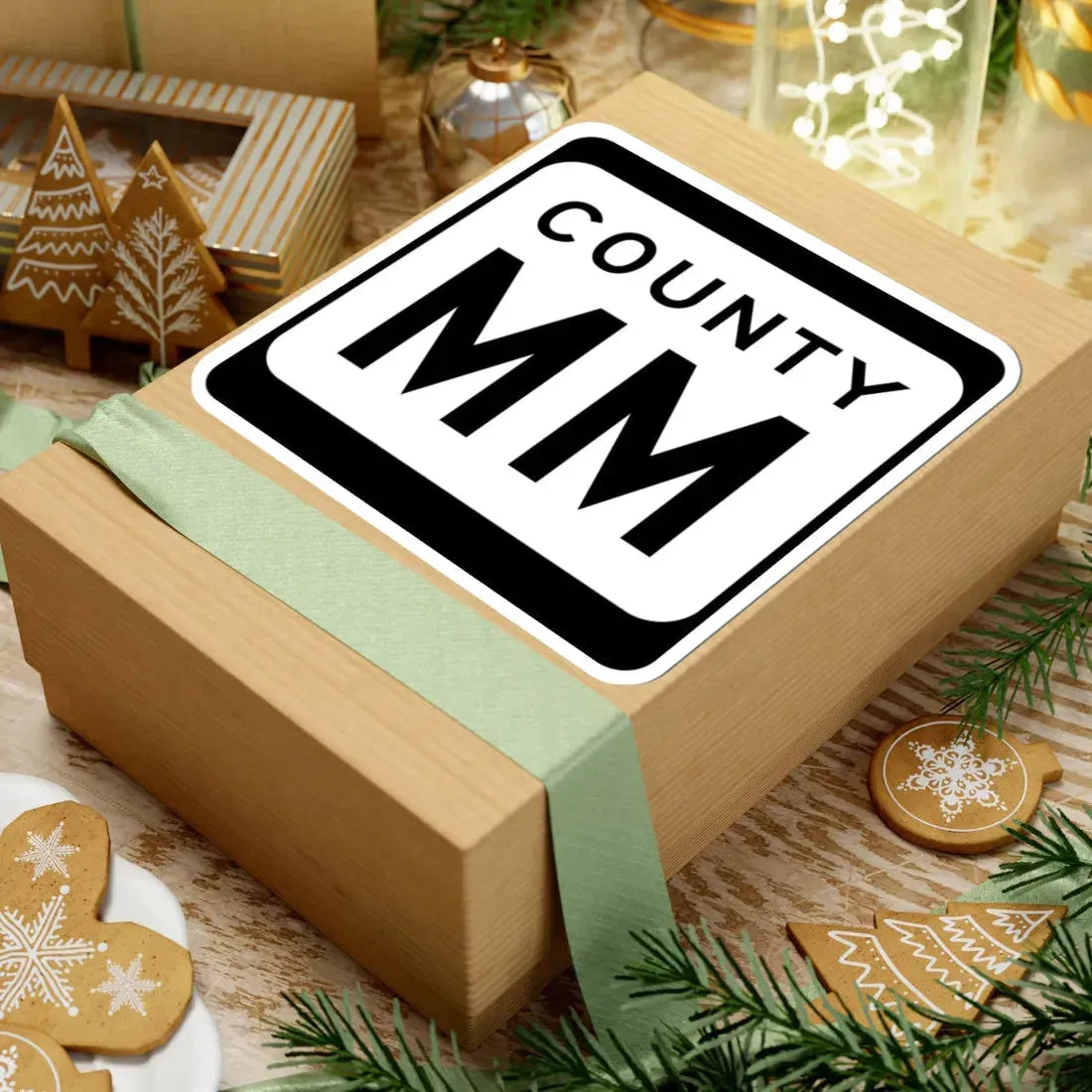 WIS County MM (Wisconsin) (Road Sign) STICKER Vinyl Kiss-Cut Decal - The Sticker Space