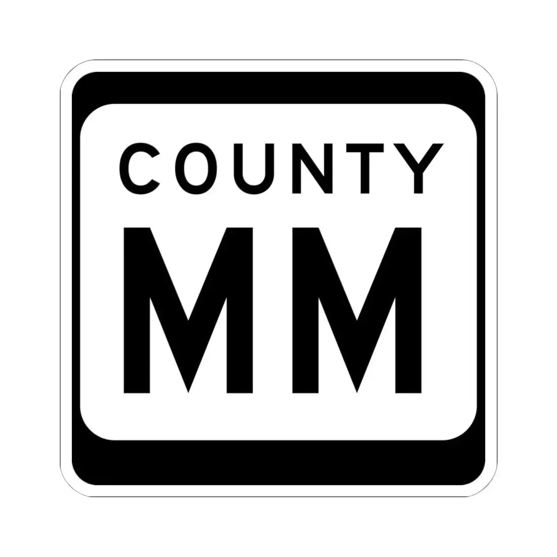 WIS County MM (Wisconsin) (Road Sign) STICKER Vinyl Kiss-Cut Decal - The Sticker Space
