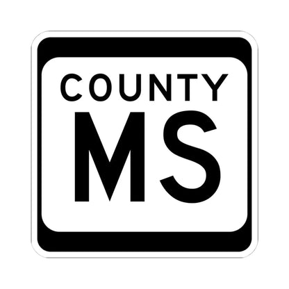 WIS County MS (Wisconsin) (Road Sign) STICKER Vinyl Kiss-Cut Decal 4 Inch White - The Sticker Space
