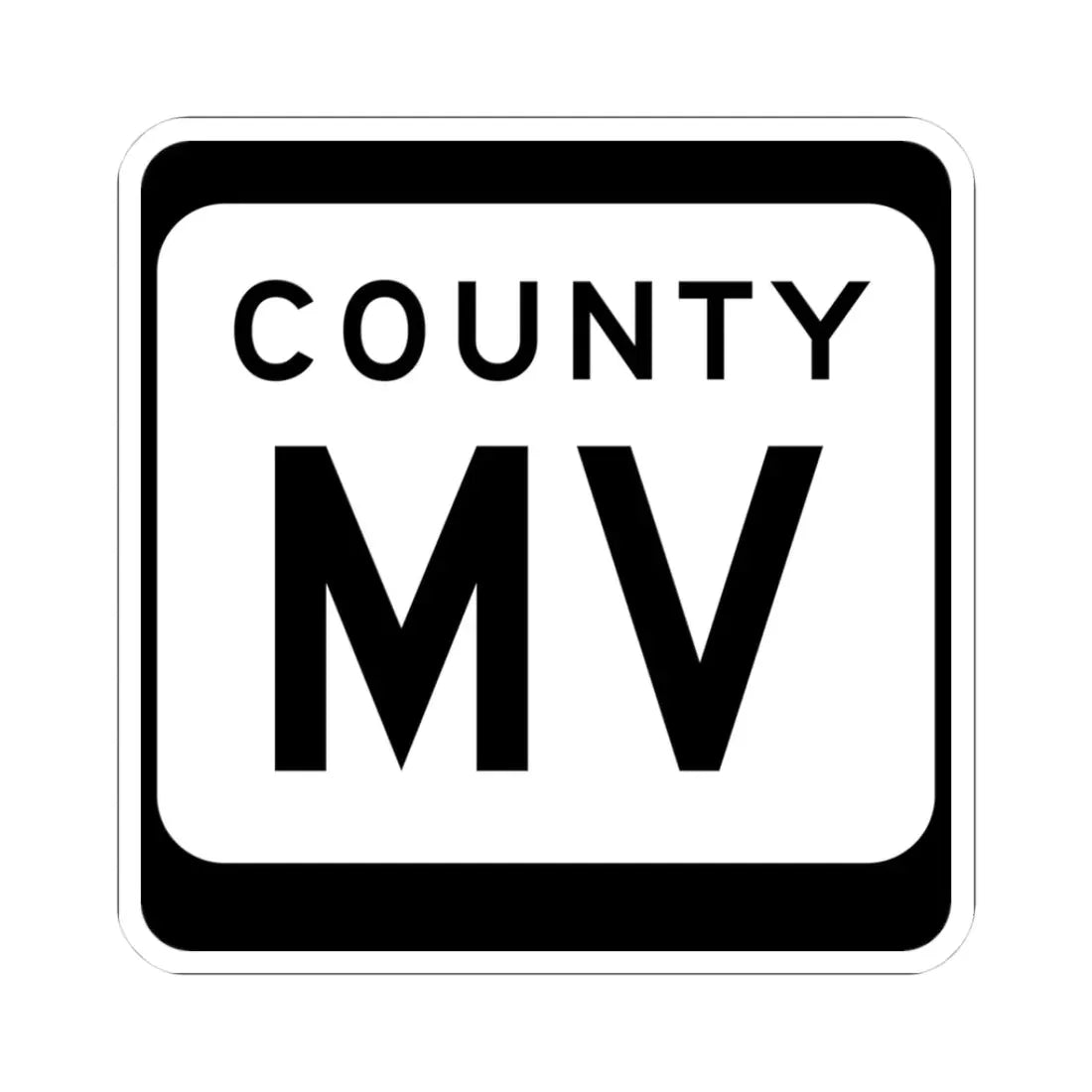 WIS County MV (Wisconsin) (Road Sign) STICKER Vinyl Kiss-Cut Decal 3 Inch White - The Sticker Space