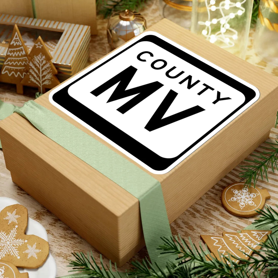 WIS County MV (Wisconsin) (Road Sign) STICKER Vinyl Kiss-Cut Decal - The Sticker Space