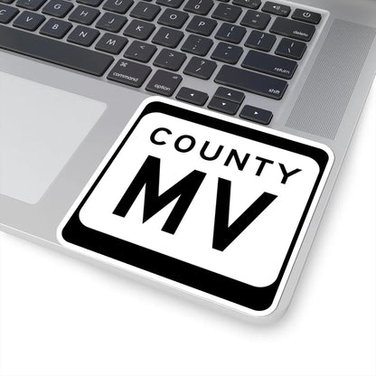 WIS County MV (Wisconsin) (Road Sign) STICKER Vinyl Kiss-Cut Decal - The Sticker Space