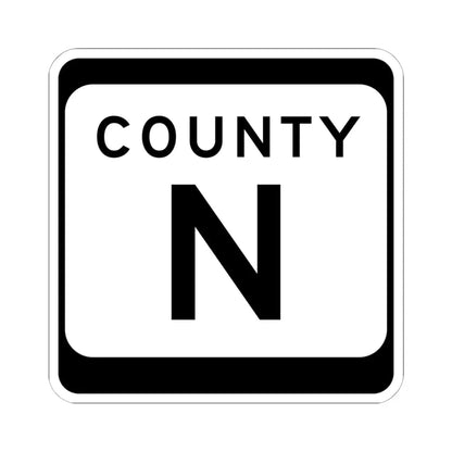 WIS County N (Wisconsin) (Road Sign) STICKER Vinyl Kiss-Cut Decal 6 Inch White - The Sticker Space