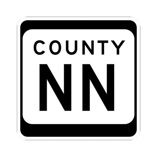 WIS County NN (Wisconsin) (Road Sign) STICKER Vinyl Kiss-Cut Decal 2 Inch White - The Sticker Space