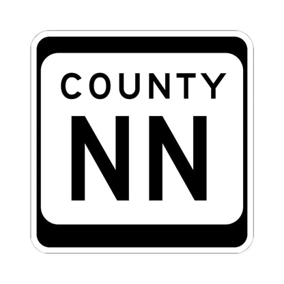 WIS County NN (Wisconsin) (Road Sign) STICKER Vinyl Kiss-Cut Decal 6 Inch White - The Sticker Space