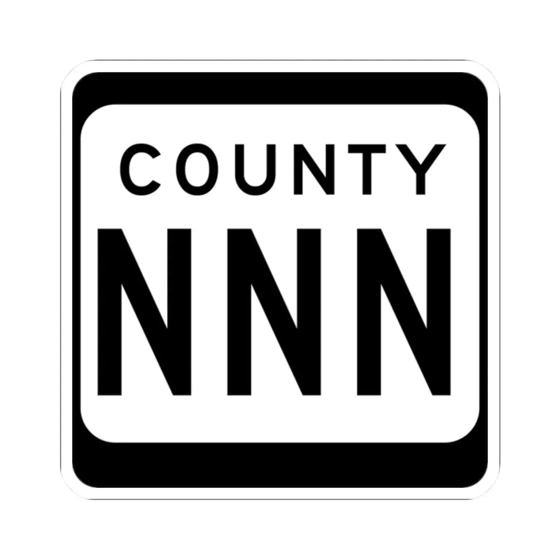 WIS County NNN (Wisconsin) (Road Sign) STICKER Vinyl Kiss-Cut Decal 2 Inch White - The Sticker Space