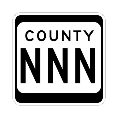 WIS County NNN (Wisconsin) (Road Sign) STICKER Vinyl Kiss-Cut Decal 6 Inch White - The Sticker Space